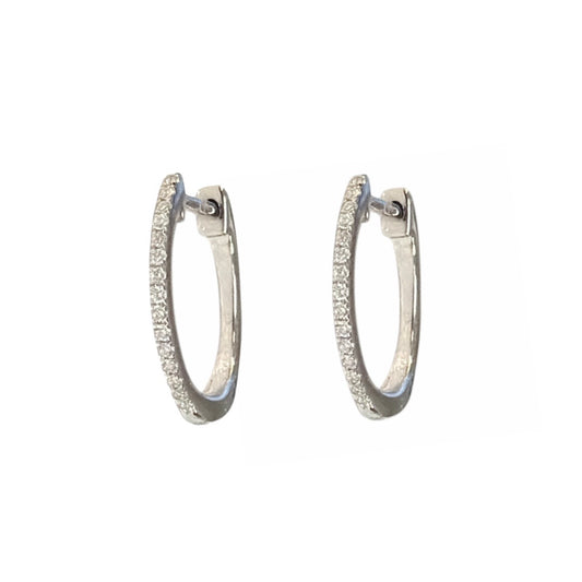 White Gold 0.06 ctw Diamond Huggies