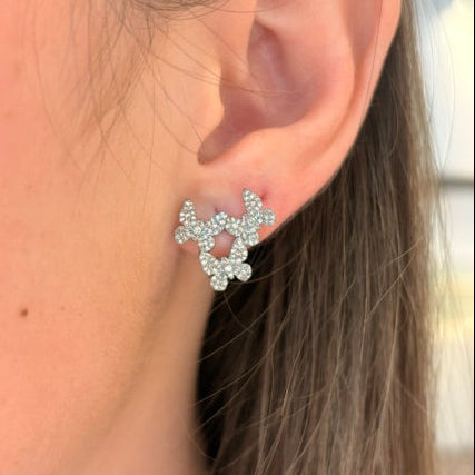 Pave Butterfly Huggie Earrings