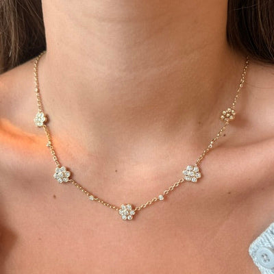 Lab Diamond Daisy Necklace