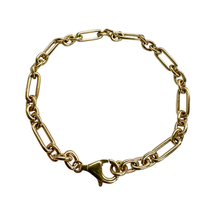 Gold Three Link Oval Bracelet