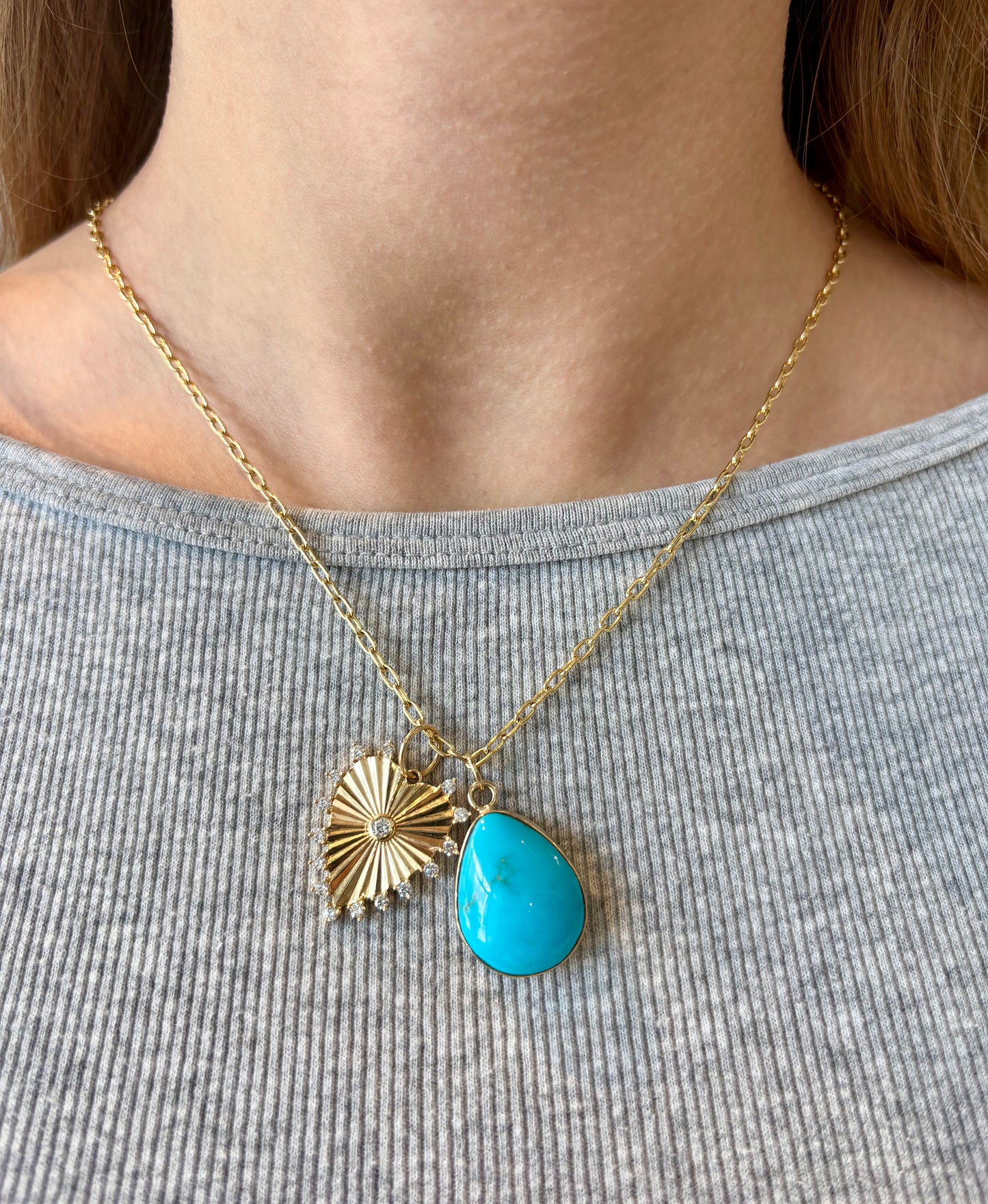 Campitos Turquoise Mixed Metal Pendant