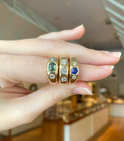 Round Diamond Trio Dome Ring