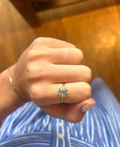 Blue Topaz & Diamond Ring