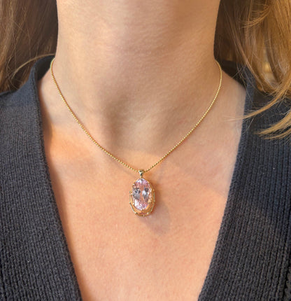 Gold Kunzite Pendant