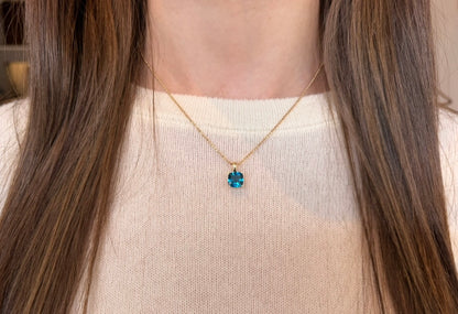 Cushion Cut London Blue Topaz Pendant