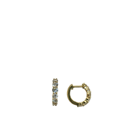 Prong Diamond Huggie Earrings