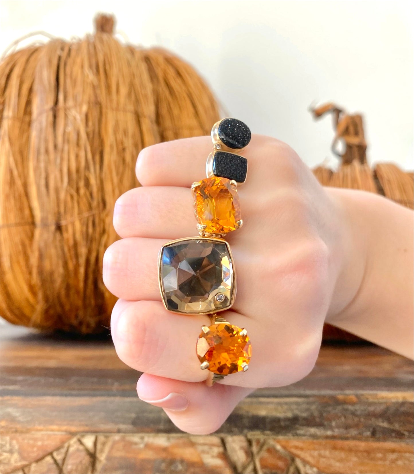 Smokey Quartz with Diamond Accent Ring