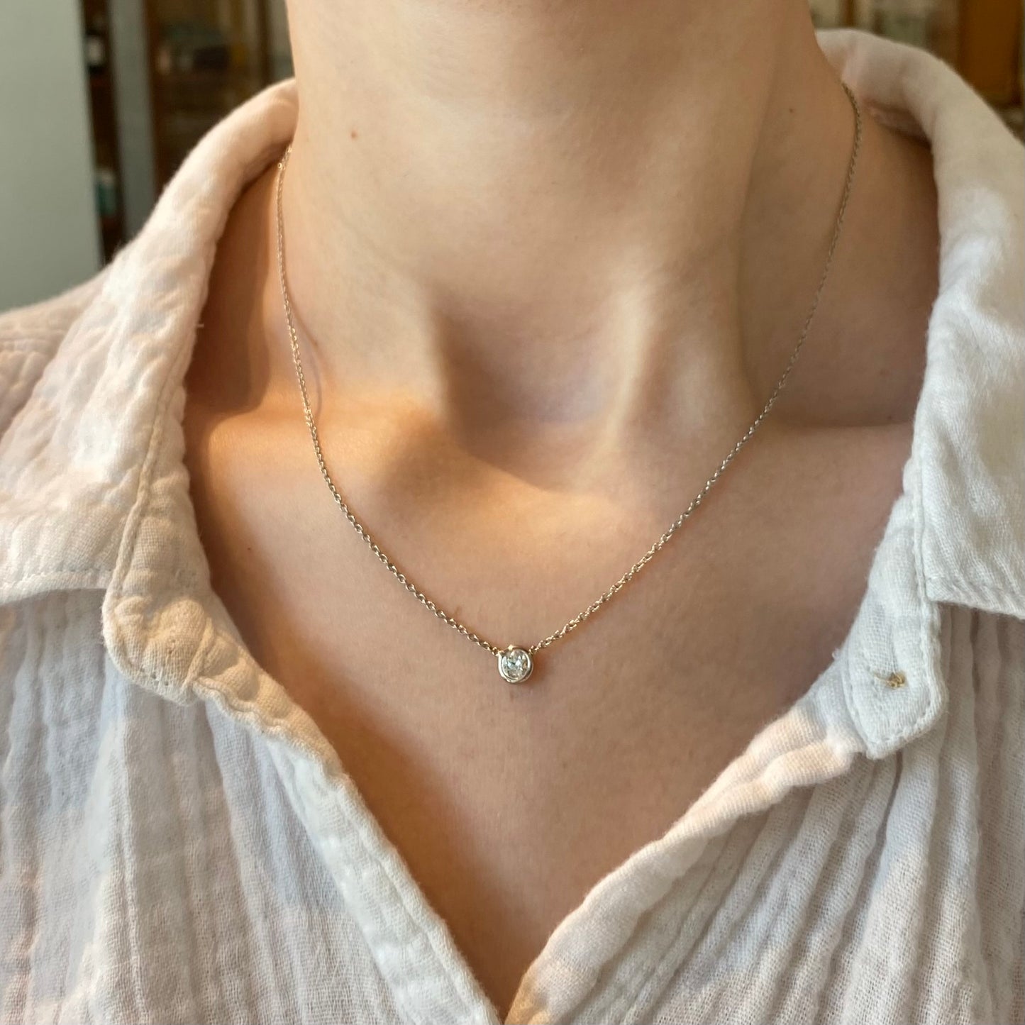 Round Diamond Solitaire Necklace