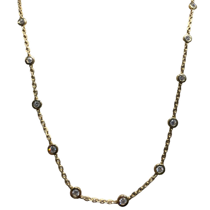 Heavy Gold Diamond by the Yard Necklace