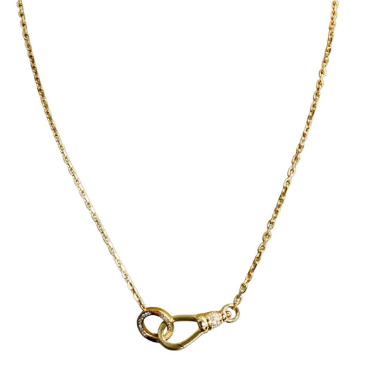 Gold Chain with Diamond Circle Enhancer and Clasp
