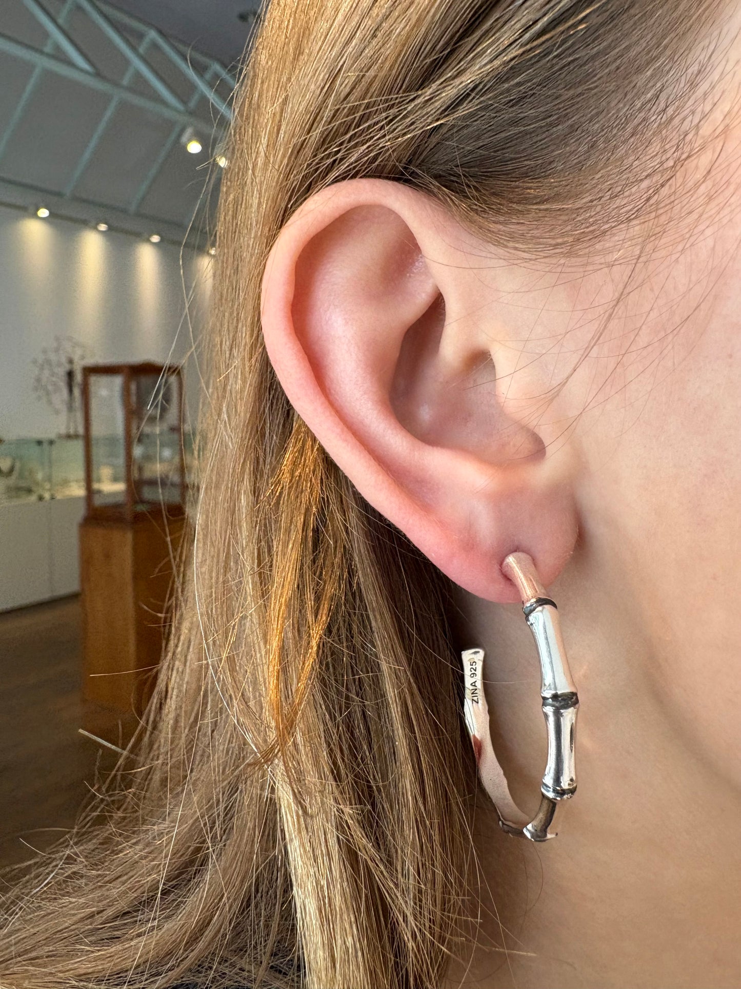 Large Bamboo Hoop Earrings