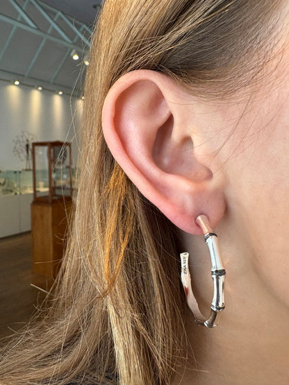 Large Bamboo Hoop Earrings