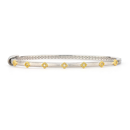 Mixed Metal Diamond Kite Bangle