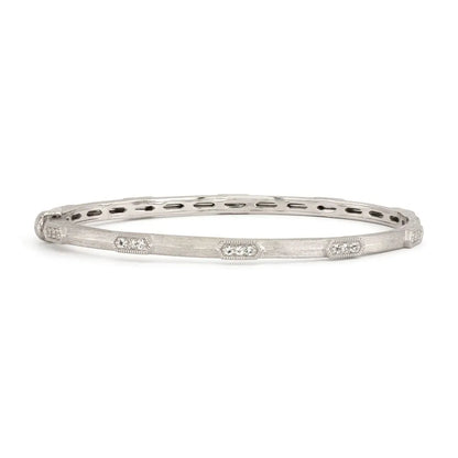 Sterling Silver Elongated Hexagon Bangle