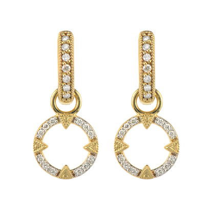 Lisse Pave Open Circle Half Kite Earring Charms
