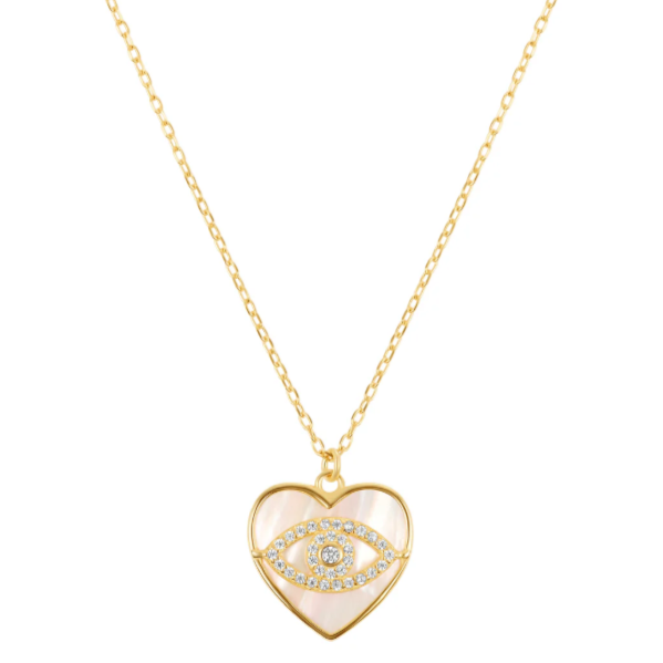 Heart & Guardian Eye Necklace
