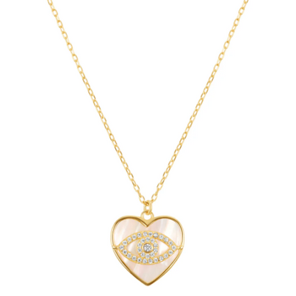 Heart & Guardian Eye Necklace