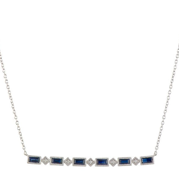 Lisse Kite and Baguette Bar Necklace