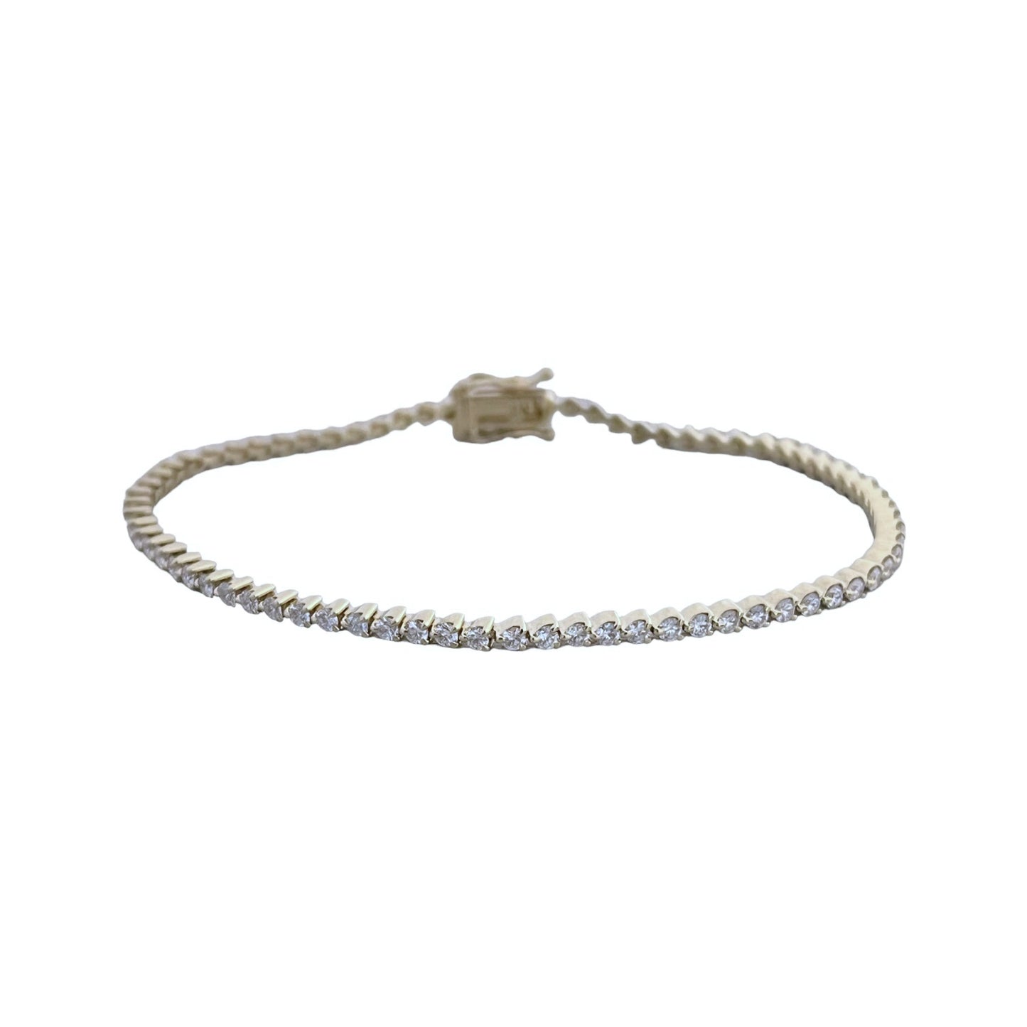 White Gold Three Prong Diamond Tennis Bracelet