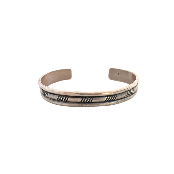 Silver Textured Cuff Bracelet