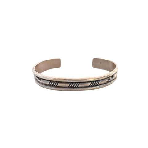 Silver Textured Cuff Bracelet