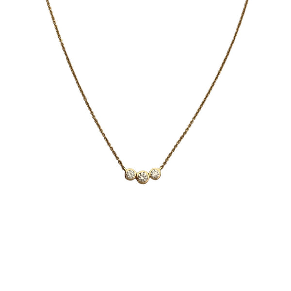 Trio Diamond Bezel Necklace