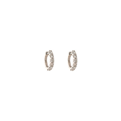 Shared Prong Diamond White Gold Huggies