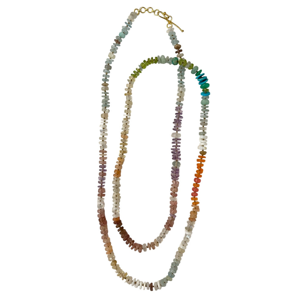 35" Knotted Gemstone Mix Necklace