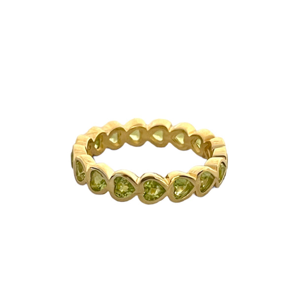 Eternity Peridot Bezel Heart Ring