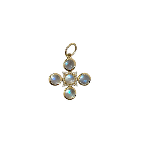 Mini Moonstone and Diamond Pendant