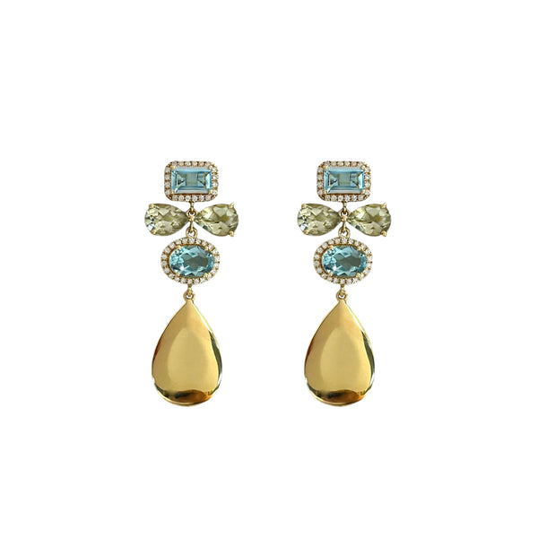 Amethyst and Topaz Statement Earrings