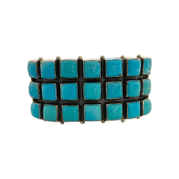Wide Mutli Row Turquoise Cuff Bracelet