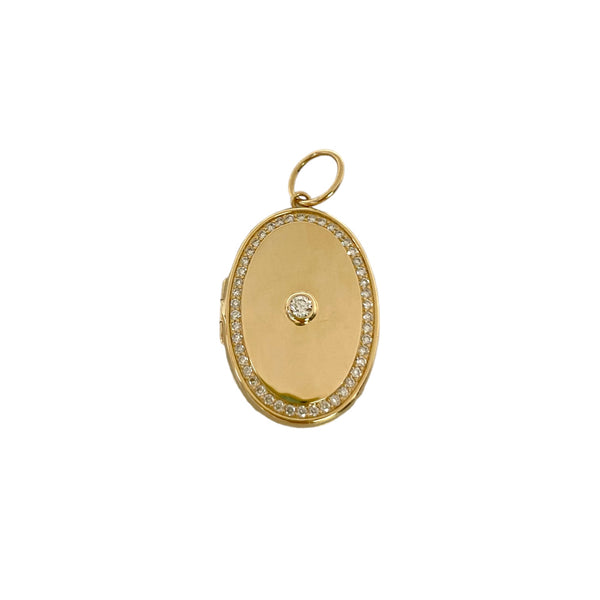 Gold and Diamond Oval Locket