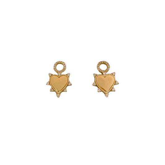Gold Heart with Diamond Accent Earring Charms
