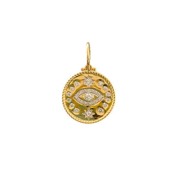 Evil Eye Inlay Diamond Charm