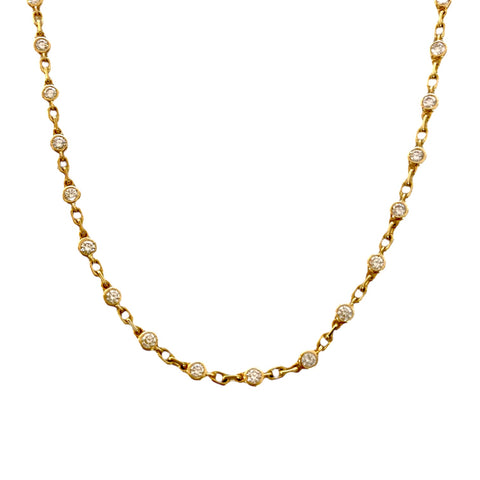 Alternating Diamond and Link Necklace