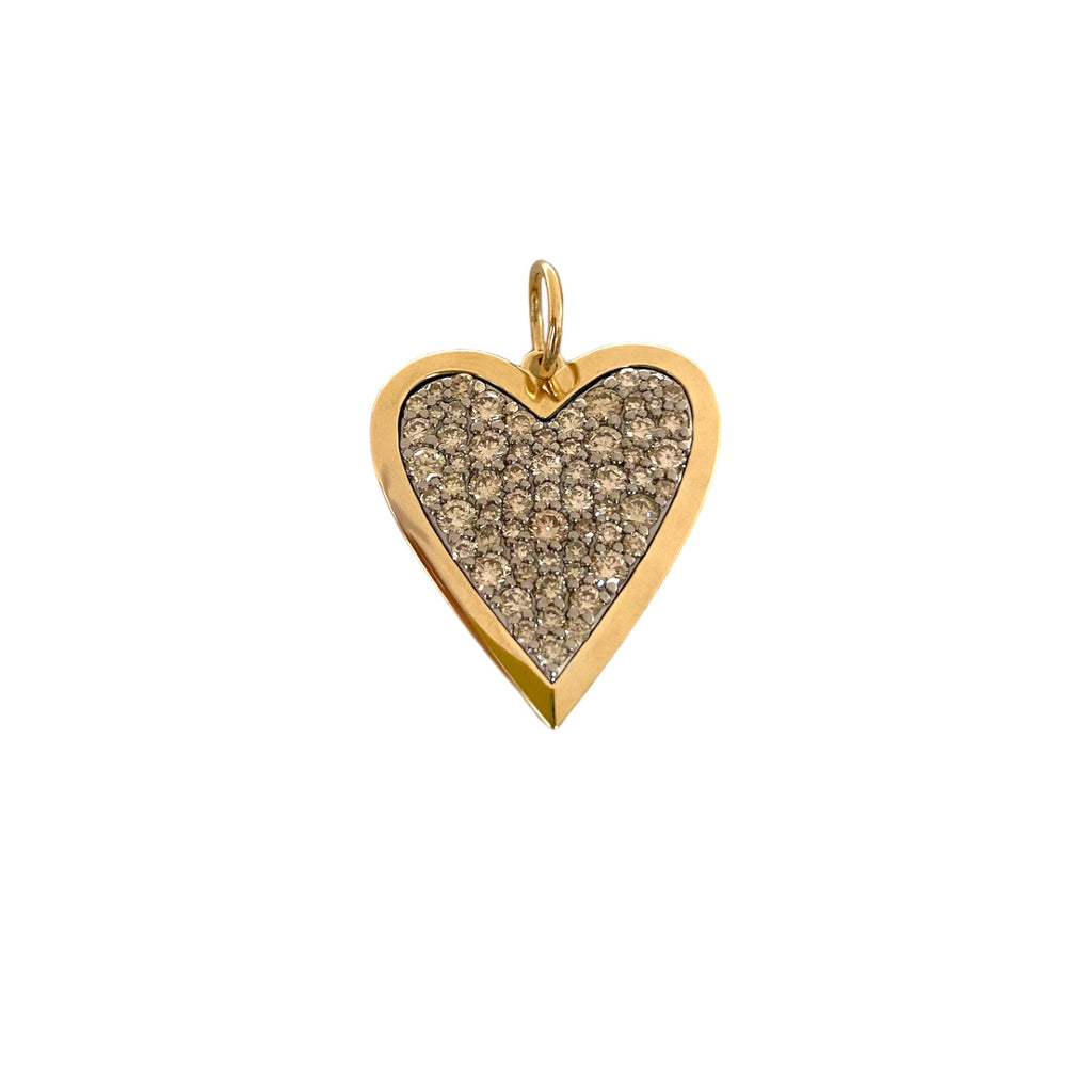 Mixed Metal Diamond Heart Pendant