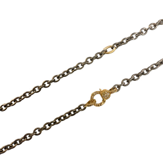 Mixed Metal Cable Chain with Oval Links Necklace