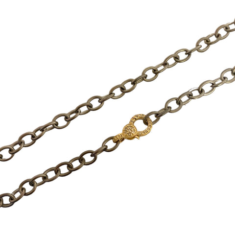 Mixed Metal Large Cable Chain Necklace