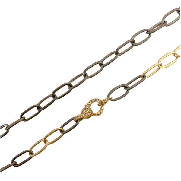 Mixed Metal Oval Link Necklace