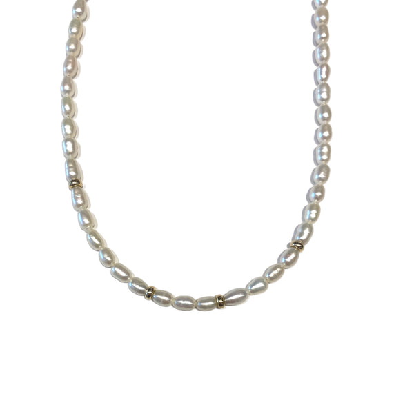 Pearl & Gold Beaded Necklace