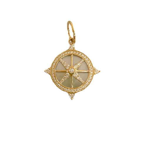 Mother of Pearl Compass Pendant