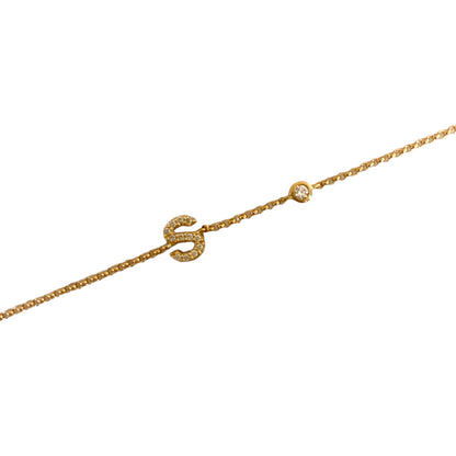 Diamond "S" Initial Bracelet