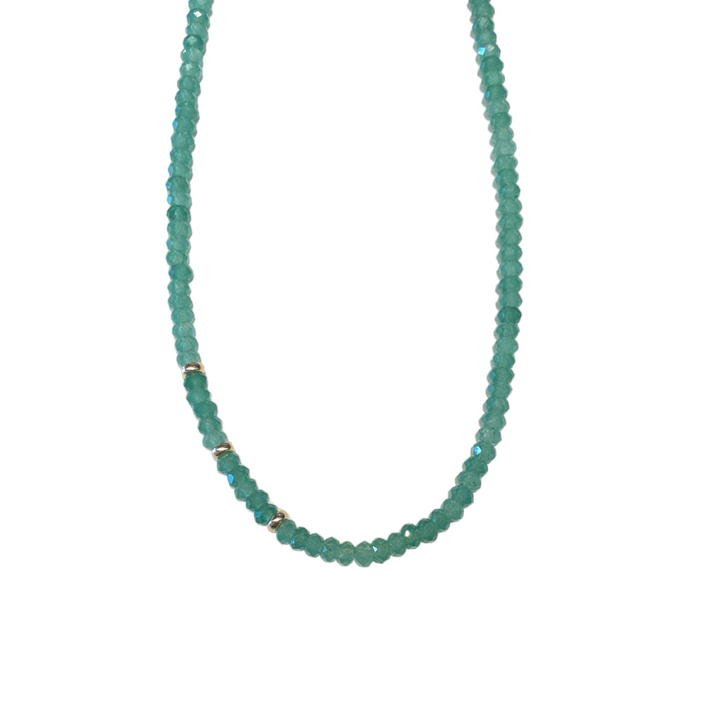 Green & Gold Beaded Necklace