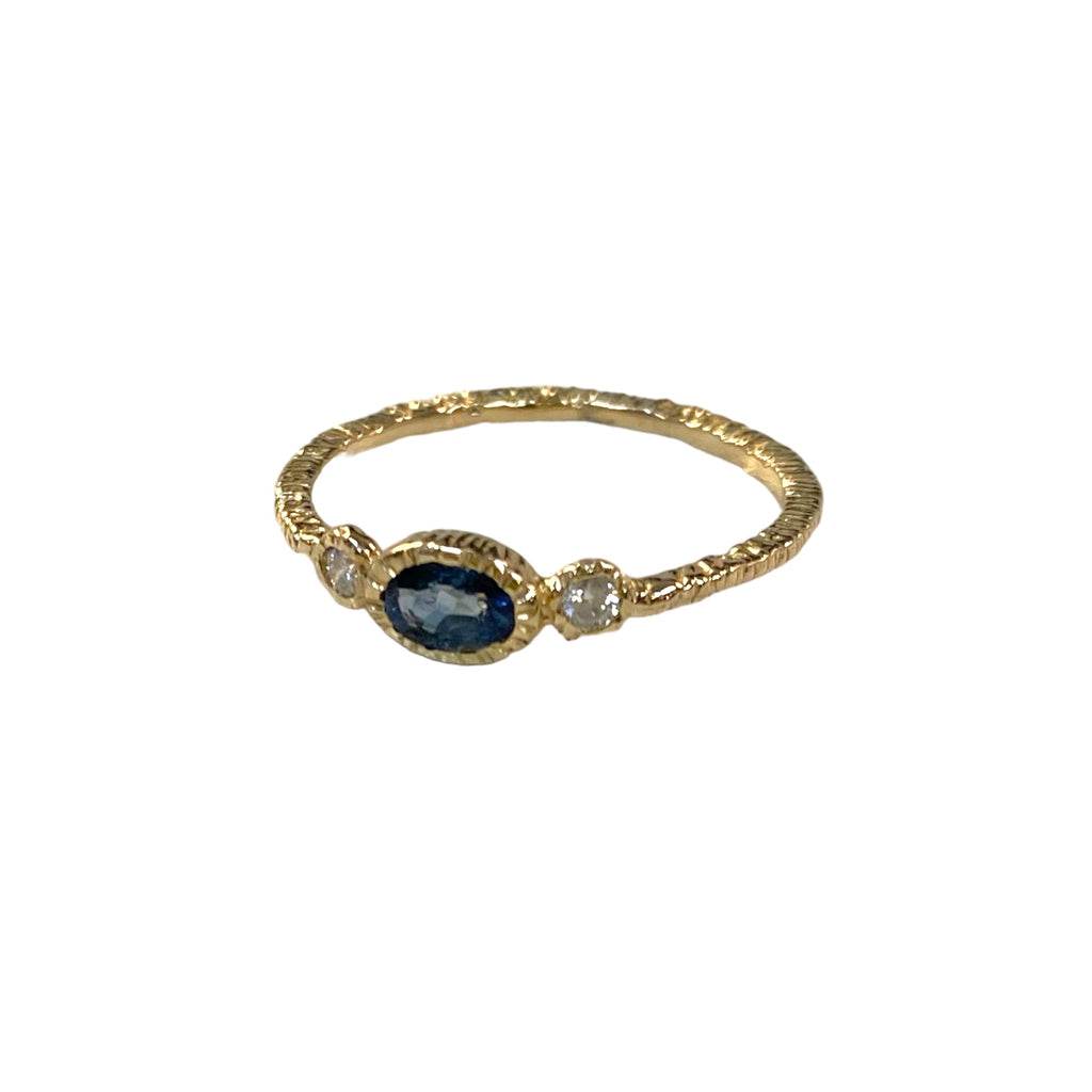 Sapphire & Diamond Bezel Ring