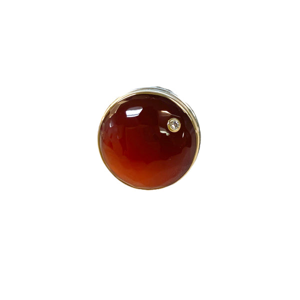 Carnelian with Diamond Accent Ring