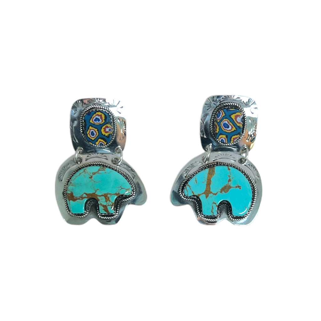 Turquoise Bear Earrings
