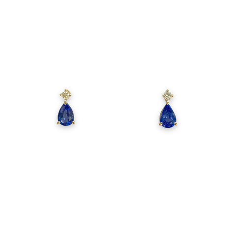 Diamond & Sapphire Stud Earrings