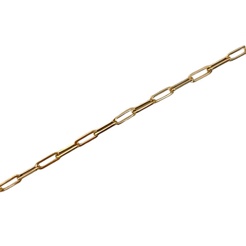 Yellow Gold Paperclip Link Bracelet
