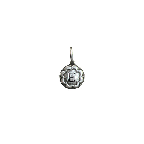 Letter E Sterling Silver Pendant